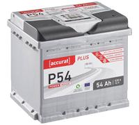 Accurat Plus Autobatterie 54Ah 12V Starterbatterie statt 52Ah 53Ah 55Ah Batterie