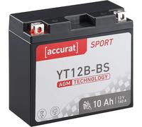 Accurat Sport AGM YT12B-BS Motorradbatterie 10Ah 12V (DIN 51015) YT12B-4