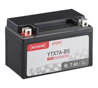 Accurat Sport AGM YTX7A-BS Motorradbatterie 6Ah 12V (DIN 50615) CTX7A-BS YTX7A-4