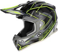 Acerbis Linear 2026 Motocross Helm, schwarz/grau/fluo gelb, Größe S (55/56)