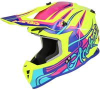 Acerbis Linear Graphic 2026 Motocross Helm, pink/neon gelb/türkis, Größe M (57/58)