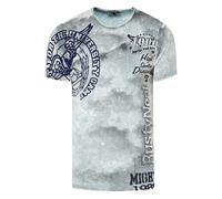 Acid Washed T-Shirt mit Prints XL