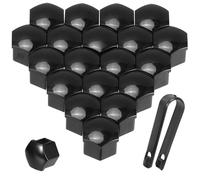 Acooruiteng Radschraubenkappen 17mm Radmutterkappen 17mm Universal Radbolzen Kappen für Radschrauben Wheel Nut Covers Radmutternkappen 17 mm mit Entfernung Werkzeug für Meisten Auto Schwarz 20 Stück