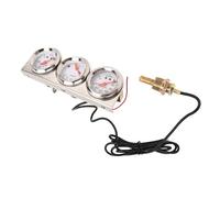 Acouto 52-mm-Auto-Triple-Kit, Weißes Zifferblatt, 12-V-Öldruck-Temp-Voltmeter, Auto-Messgerät mit Sensor, Gute Leistung und 52-mm-Car-Triple-Kit, Öldruck-Temp-Spannung-Messgerät, Automobil
