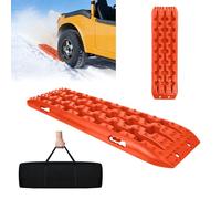 ACXIN 2 Stück Sandbleche Anfahrhilfe - 10T Offroad Recovery Boards Traktionsmatten Traktionshilfe Gripmatten - Offroad Zubehör Reifenleiter für PKW, LKW, Geländewagen, Wohnmobil, Orange