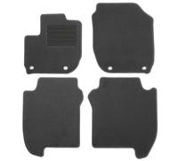 AD Tuning Textil Fußmatten für Honda Jazz (09/2015-) | 4-teilig, 100 % passgenau, Textil, Schwarz, Randkettelung, für Drehknopf - Befestigungen vorne