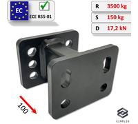 Adapter Verlängerung für AHK +100mm 90mm/83x56 mit ABE für Citroen Jumper 94-06