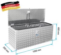 ADE Premium Deichselbox Alu Riffelblech 1000 x 350 x 400 mm, Anhängerbox, Staukasten, Staubox inkl. MON3004