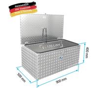 ADE Premium Deichselbox Alu Riffelblech 900 x 500 x 400 mm, Anhängerbox, Staukasten, Staubox inkl. MON2012