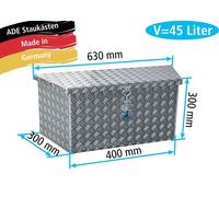 ADE Trapez Deichselbox Alu Riffelblech 600x(400)x300x300mm