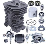 Adefol 38mm Zylinder Kolben Kit für Husqvarna 136 137 141 142 Serie mit Vergaser Kurbelwelle Nadellager Zündkerze Kraftstofffilter