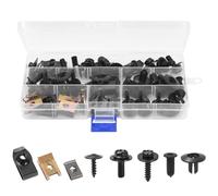 Adiwo 64 Stück Auto Befestigung Clips, Universal Kunststoff Spreiznieten Kfz Werkzeug Befestigung Clips, Plastikklips Set, Spreiznieten Karosserie Befestigungssatz