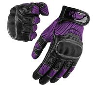 ADM Motorradhandschuhe Leder Damen Frauen CE Geprüft Zertifiziert Taktile Touchscreen Handschuhe Berührung Scooter Motorroller Handschuhe Sommer Jede Jahreszeit, Ref 9001, Violett Größe M