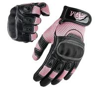 ADM Motorradhandschuhe Leder Damen Frauen CE Geprüft Zertifiziert Taktile Touchscreen Handschuhe Berührung Scooter Motorroller Handschuhe Sommer Jede Jahreszeit, Ref 9001, Rosa Größe XS