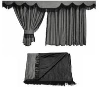 Adomo Actros MP4 & MP5 LKW Gardinen Set - 7-Teilig - Maßgeschneiderte Handgefertigte Vorhänge - Cab Curtain - Lichtschutz - Sichtschutzvorhang - Einfache Montage - Pflegeleicht