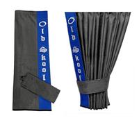 Adomo LKW Gardinen passend für Man TGX, TGS bis 2020, grau mit Blauer Kante aus Kunstleder Old Skool