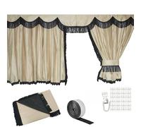 Adomo LKW Vorhänge Set - 7-Teilig - Actros MP4 & MP5 - Sichtschutzvorhang - Blendschutzvorhang - Click-Hang-Methode - Verdunkeln - Pfelgeleicht - Lichtschutz - Kabinenvorhang