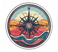 AdriLeo - Aufkleber - Windrose Kompass - Autoaufkleber Sticker Laptop Wohnmobil