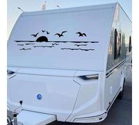 AENQNVK Kreative Meer Sonnenaufgang Dekor Aufkleber für Auto Camper Van Bus Caravan Wohnmobil SUV Pickup Cargo Caravan Vinyl Aufkleber