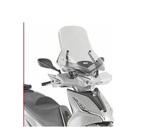 AER MOTO SPARE PARTS Windschutzscheibe transparent, Front- und Innenseite, für Motorrad, aus Hartglas, für Kymco Agility 300 R16 (19-22), 58 x 57 cm, Befestigung 6114DT, 15,5 cm höher als das Original