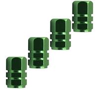 AERZETIX - C64521 - Satz von 4 Ventilkappen/-stopfen für autoreifen - sechseckige Form - grün - aus Aluminium - Rad zubehör tuning Auto-moto Dekoration LKW camion Fahrzeug