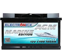 Electronicx Marine Edition Batterie AGM 100AH 12V Boot Schiff Versorgungsbatter