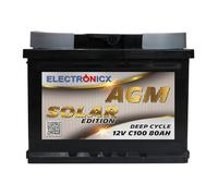 AGM Solarbatterie 12V 80Ah - Wartungsfreier Akku für Wohnwagen, Wohnmobil, Mover, Boot & Off-Grid Solarsysteme - Versorgungsbatterie Deep Cycle Solar Edition