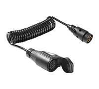 AGRISHOP Anhängerkabel Adapterkabel 7auf 13-polig 12v 2.8m,Anhänger Verlängerung Spiralkabel 7-13polig,Adapter Stecker 7auf 13polig,Anhänger Verlängerung mit Männlich Weiblich Stecker für RV Wohnmobil