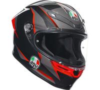 AGV K-6 S Slashcut Helm, schwarz-grau-rot, Größe XL für Männer