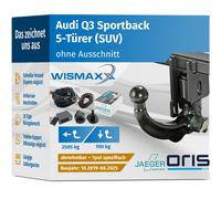 AHK für Audi Q3 Sportback 19-25 vert. abnehmbar ORIS +7pol E-Satz spezifisch