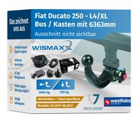 AHK für Fiat Ducato 250 XL 11-21 abnehmbar WESTFALIA +13pol E-Satz Erich J