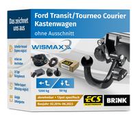 AHK für Ford Transit/Tourneo Courier 14-23 abnehmbar BRINK +13pol E-Satz ECS