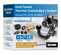 AHK für Ford Transit/Tourneo Custom 13-16 abnehmbar BRINK +13pol E-Satz SPEZ
