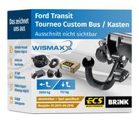 AHK für Ford Transit/Tourneo Custom 13-16 abnehmbar BRINK +7pol E-Satz ECS