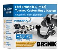 AHK für Ford Transit/Tourneo Custom ab 16 abnehmbar BRINK +13pol E-Satz BRINK