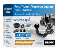AHK für Ford Transit/Tourneo Custom V362 ab 19 abnehmbar BRINK +E-Satz JAEGER SP