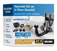 AHK für Hyundai i30 cw 17-20 vertikal abnehmbar BRINK +13pol E-Satz ECS