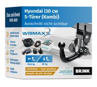 AHK für Hyundai i30 cw 17-20 vertikal abnehmbar BRINK +13pol E-Satz spezifisch