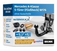 AHK für Mercedes A-Klasse 12-18 vert. abnehmbar BRINK +13pol E-Satz SPEZ