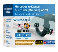 AHK für Mercedes A-Klasse W169 04-12 abnehmbar WESTFALIA +13pol E-Satz ABE