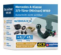 AHK für Mercedes A-Klasse W169 04-12 abnehmbar WESTFALIA +13pol E-Satz ECS