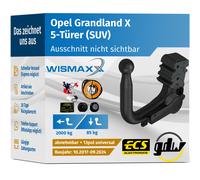 AHK für Opel Grandland X 17-24 vert. abnehmbar GDW +13pol E-Satz ABE