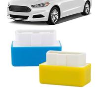 AHXHA Syngas Spritsparer, Syngas OBD Fuel Saver, OBD Kraftstoffsparer, OBD2 Spar Chip Tuning Box, Auto Zubehör zur Reduzierung der CO₂-Emissionen, Plug & Play, Für Alle Fahrzeuge (Blau+Gelb)