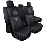 Aierxuan Leder-Autositzbezüge, vollständiges Set, 2015-2020 F-150 Ford Truck SuperCab maßgefertigte Passform 2017-2020 F250 F350 F450, wasserdichtes Sitzkissen für Autos (komplettes Set, schwarz)