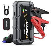 AIMAPOW Starthilfe Powerbank 8000A 12V (All Benziner/10,0L Diesel) Auto Starthilfe mit LED-Taschenlampe, großen Bildschirm, Jumper Bildschirm, Autobatterie Booster für SUV Motorrad Rasenmäher
