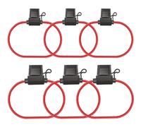 Aiqeer 6 Stück 32V Auto Inline Flachsicherungshalter Set, wasserdichte KFZ Inline Standard Flachsicherungshalter mit 16 AWG Draht, Gratis 20 Stück Flachsicherungen und Sicherungszieher