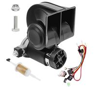 Air Horn Kit 12V 150db, lautes LKW Laute Airhorn mit Kabelbaum und Filter für alle 12V-Fahrzeug, PKW, Zug, Boot, Auto, Van (Schwarze)