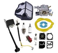 AISEN Zündspule Vergaser Zündkerze Luftfilter Kit Membran Reparatursatz für Husqvarna 136 137 141 142 36 41 142E