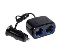 AIV KFZ Ladeadapter (12 Volt Stecker auf 2x 12 Volt Buchse, 0,3m) schwarz