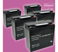 Akku Satz Batterien für Rolektro E-Quad 25 V.2 - 5 Stück 12V 22Ah statt 20Ah